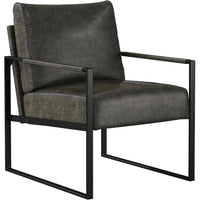Mid Century Modern Accent Chair, PU Leather Armchair with Metal Frame,Comfy Single Reading Chair with Soft Padded Backrest and