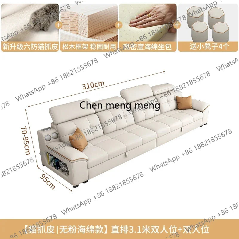 a38 Leather Luxury Sofa Couple Family Storage Sleeper Relax Sofa Reclining Foldable Muebles Para El Hogar Home Accessories