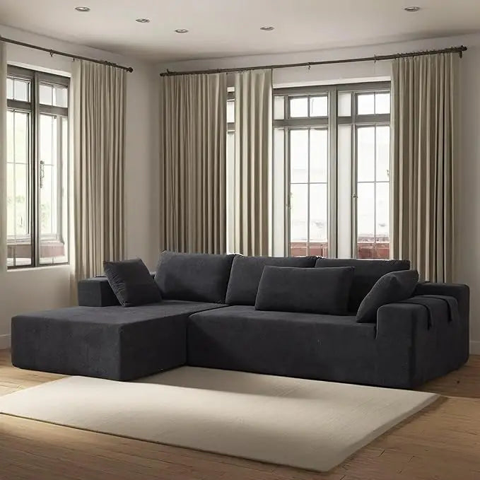 108" Modular Sectional Sofa Couches for Living Room,Modern Chenille L-Shaped Sofa with Chaise,Deep Seat Comfy Cloud Couch