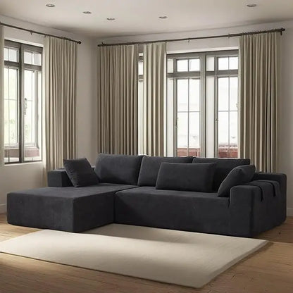108" Modular Sectional Sofa Couches for Living Room,Modern Chenille L-Shaped Sofa with Chaise,Deep Seat Comfy Cloud Couch