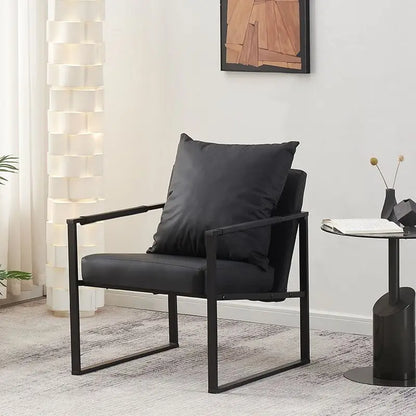 Modern Accent Chair Ergonomic Lounge Chair with Carbon Steel Frame Breathable Comfort for Living Room Bedroom Office Cafe