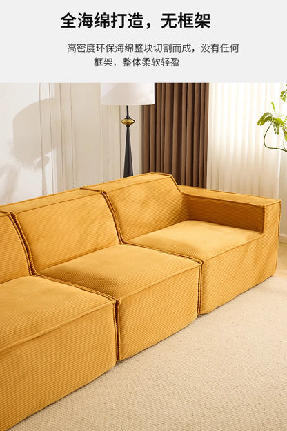 Vacuum compression sofa tofu block combination modern simple living room small apartment retro cross-border fabric furniture