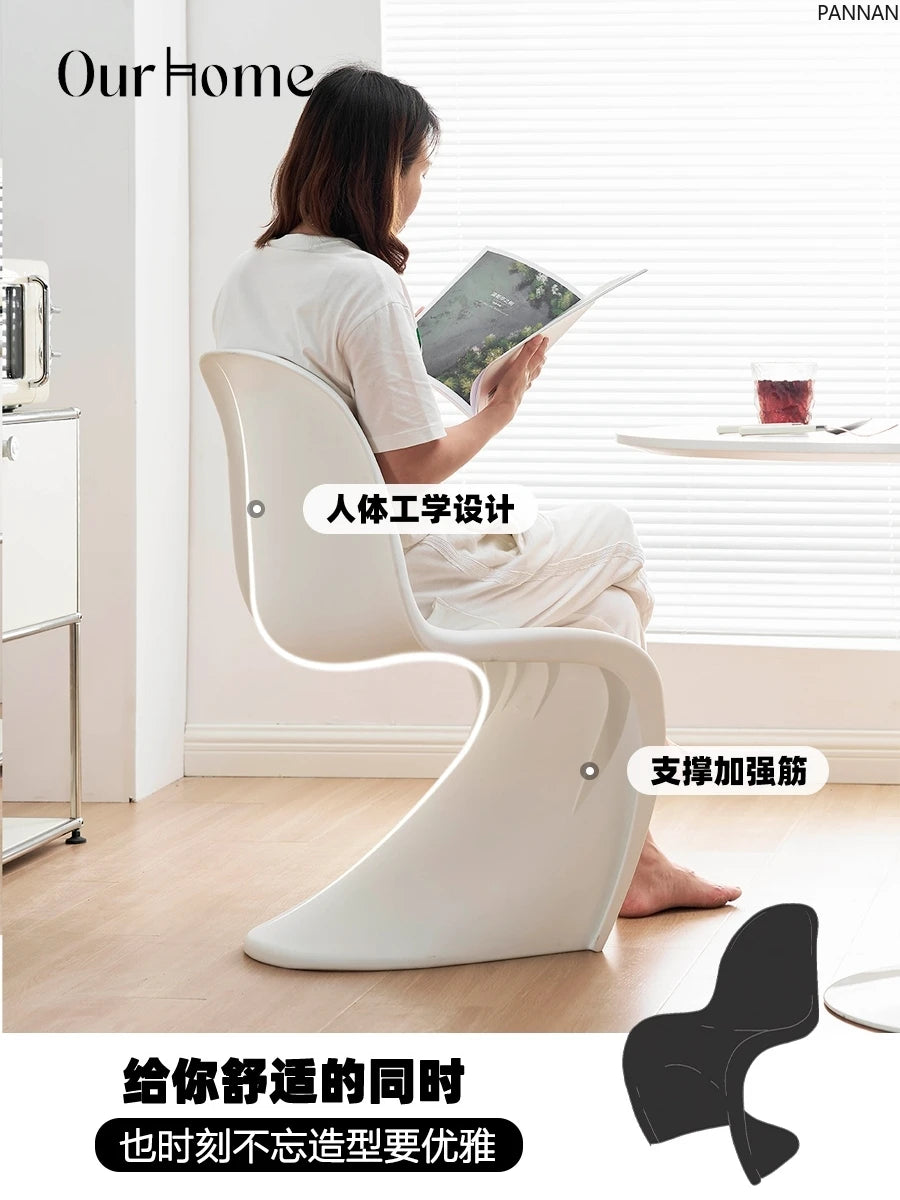 Dining chair Makeup stool Home Nordic minimalist high-end creative style plastic beauty chair