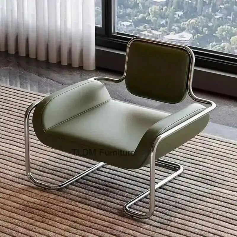 Backrest Comfortable Nordic Relaxing Chairs Home Person Leather Chair Living Portable Armchair Room Office Sofa Furniture Single