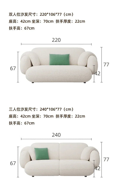 White Technology Cloth Sofa Set Modern King Size Foam Sponge Tatami Couch Large Reading Design Soft Big Bank Bedroom Furniture
