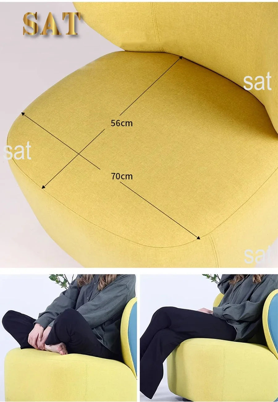 -Customized Velvet Fabric Lounge Sofa Chair Modern Ergonomic Accent Leisure Living Room Chairs