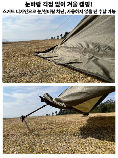 4 Season Hot Tent with Stove Jack Winter Teepee Tent Waterproof Camping Tipi Tent for 2 3 4 Person Outdoor Bushcraft Hiking