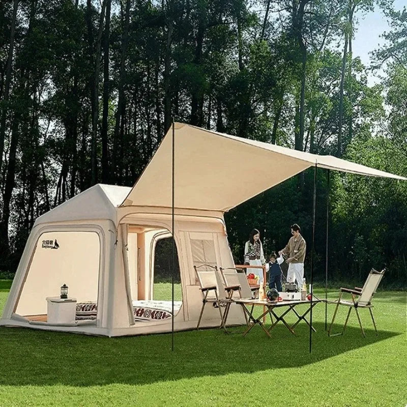Portable Inflatable Tent Waterproof Sun Protection Thickened Quickly Open Tents Nature Hike Family Travel Camping Shelter Tents