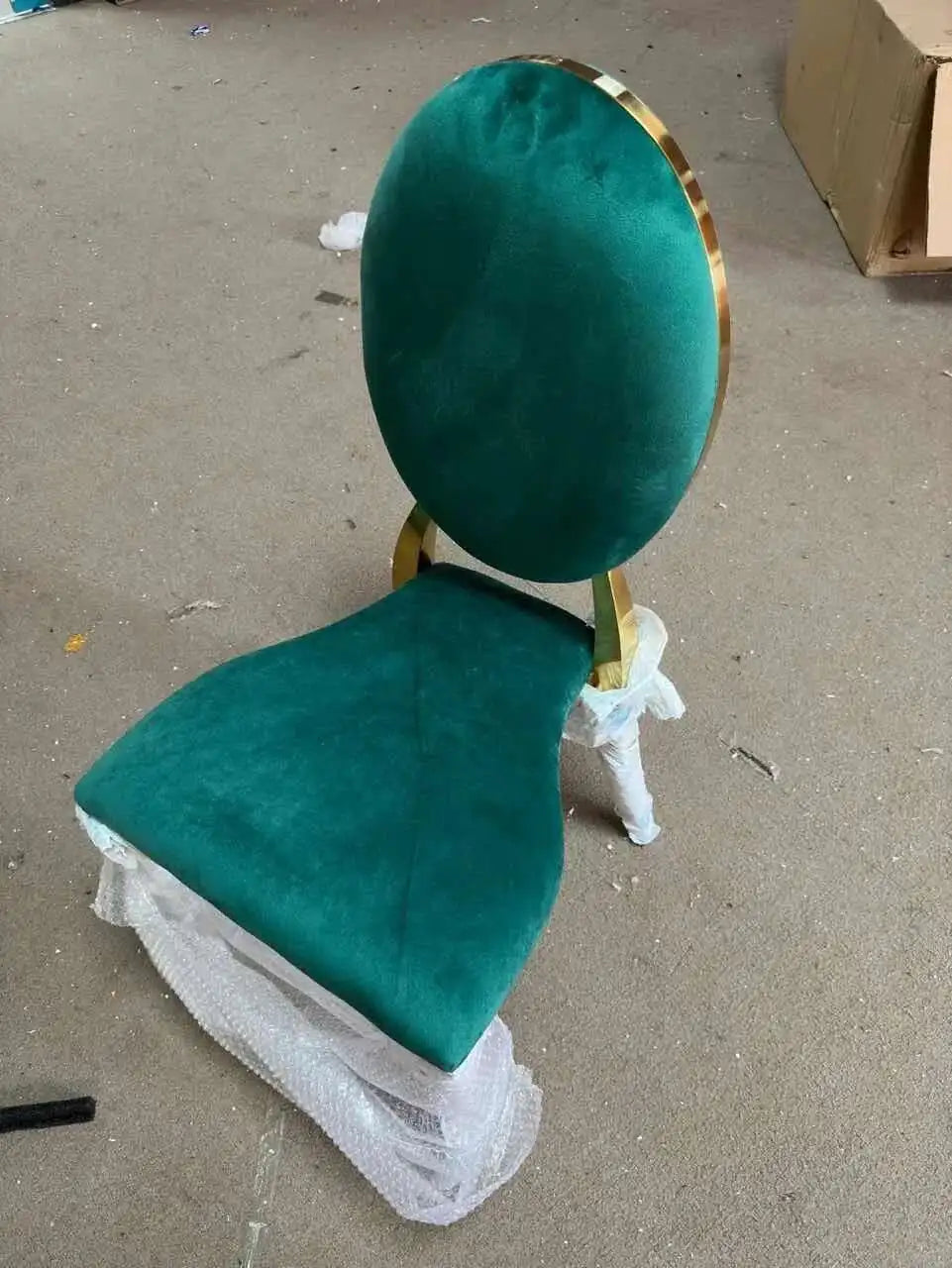 Luxury stainless steel dining chairs, modern home furniture, simple metal back chairs, kitchen fabric dining chairs