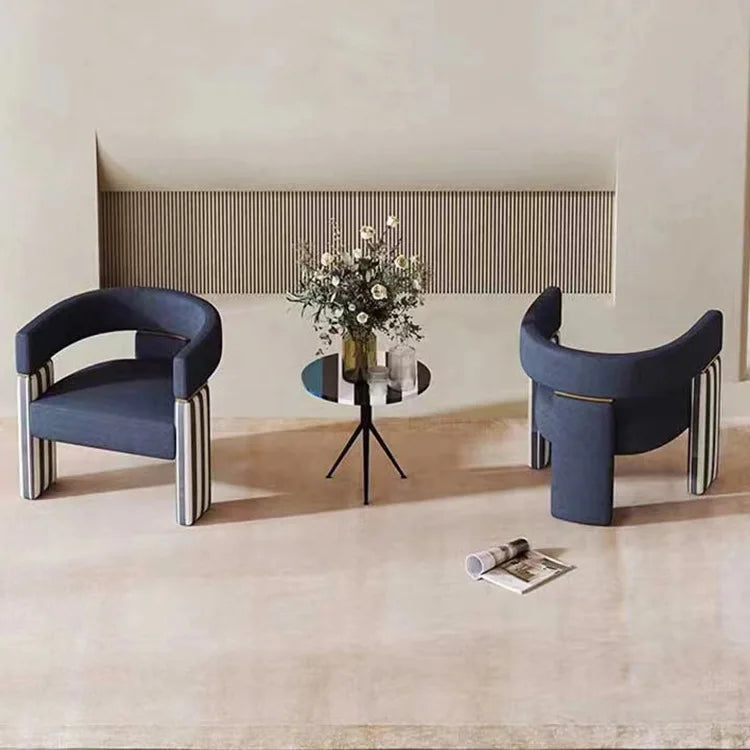 Modern simple fabric negotiation leisure sofa chair designer single  Internet celebrity  Nordic metal leisure chair
