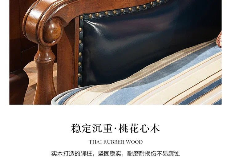 European Living Room Sofa Elegant Loveseat Wooden Modern Luxury Lounge Sofa Puffs Modular Wooden Canape Salon Furniture Home