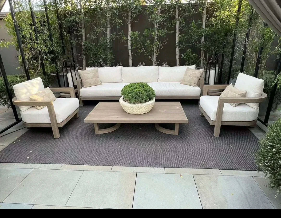 Teak wood furniture Teak outdoor furniture sectional sofa outdoor teak fabric couch sofa