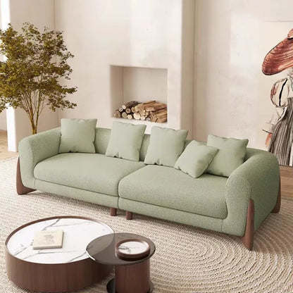 Modern White Fabric 1-2 -3 -4 Seats Sofa Couch Light Luxury Designer Hotel Living Room Furniture Teddy Velvet Straight Sofa Set