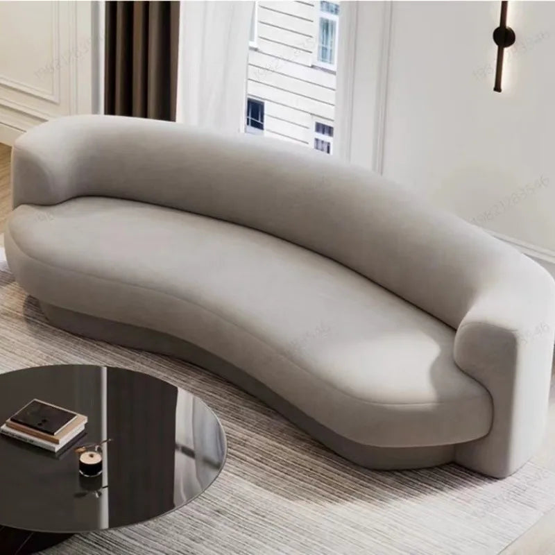 Curved Italian minimalist special-shaped sofa, small apartment living room sofa