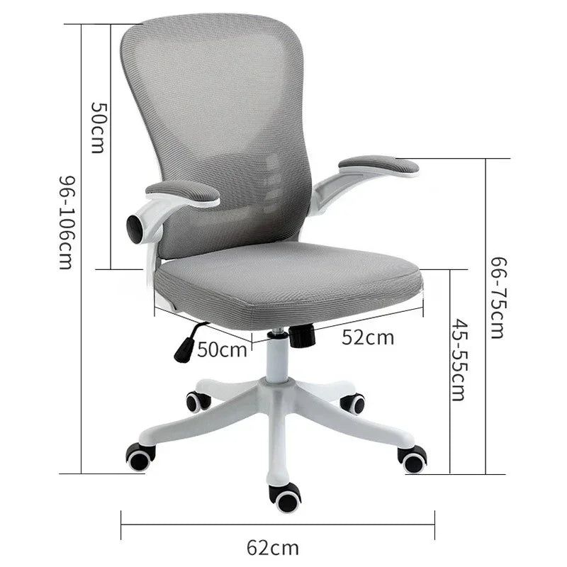 Adjustable Lumbar Support Home Desk Chairs with Armrests Students Study Computer Chair Office Mesh Swivel Chair with Wheels