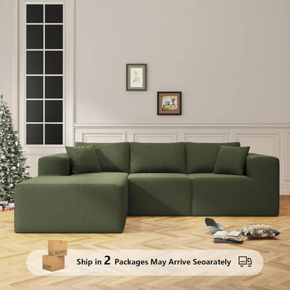 108" Cloud Sectional Couch with L-Shape Chaise,4 Seat Modern Modular Sofa with Deep Seat,Upholstered Couches for Living Room Bed