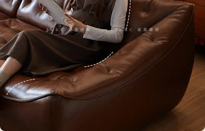 The original bean bag sofa, American retro style, oil wax leather, large sitting, deep, second-hand, first-hand leather, cowhide