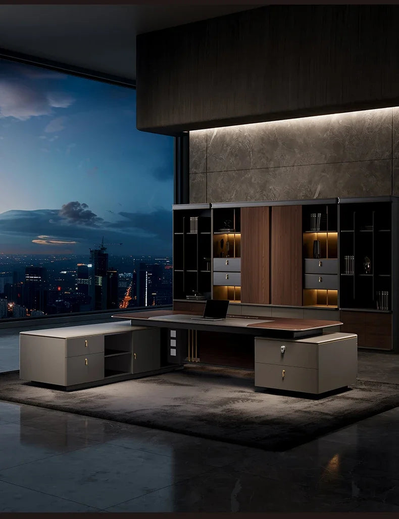 Filing Cabinet Luxury Large Computer Tables Modern Minimalist Executive Manager President Table Office Combination Furniture