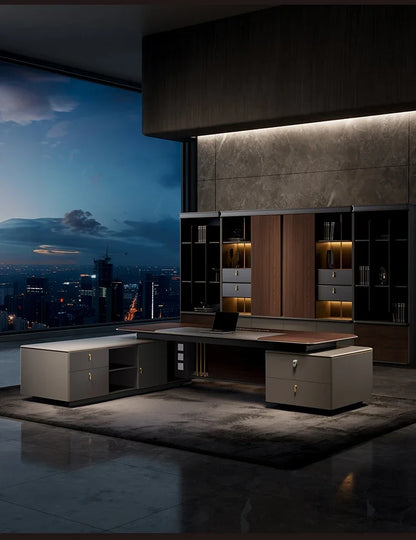 Filing Cabinet Luxury Large Computer Tables Modern Minimalist Executive Manager President Table Office Combination Furniture
