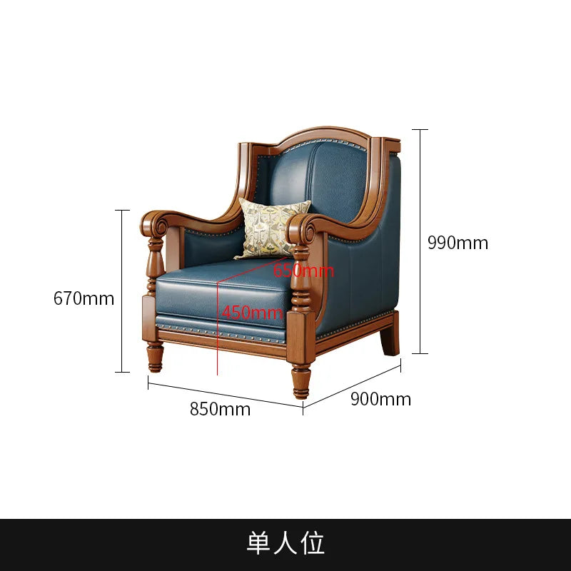 Customizable American leather sofa