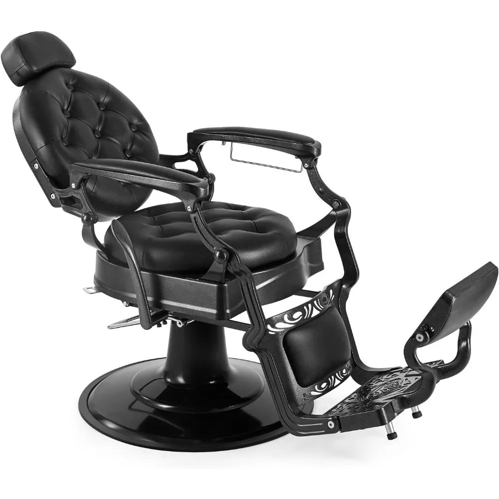 Professional Barber Chairs for Barbershop, Aluminium Alloy Frame Heavy Duty, Retro Salon Chair All Purpose Chair for Beauty Spa