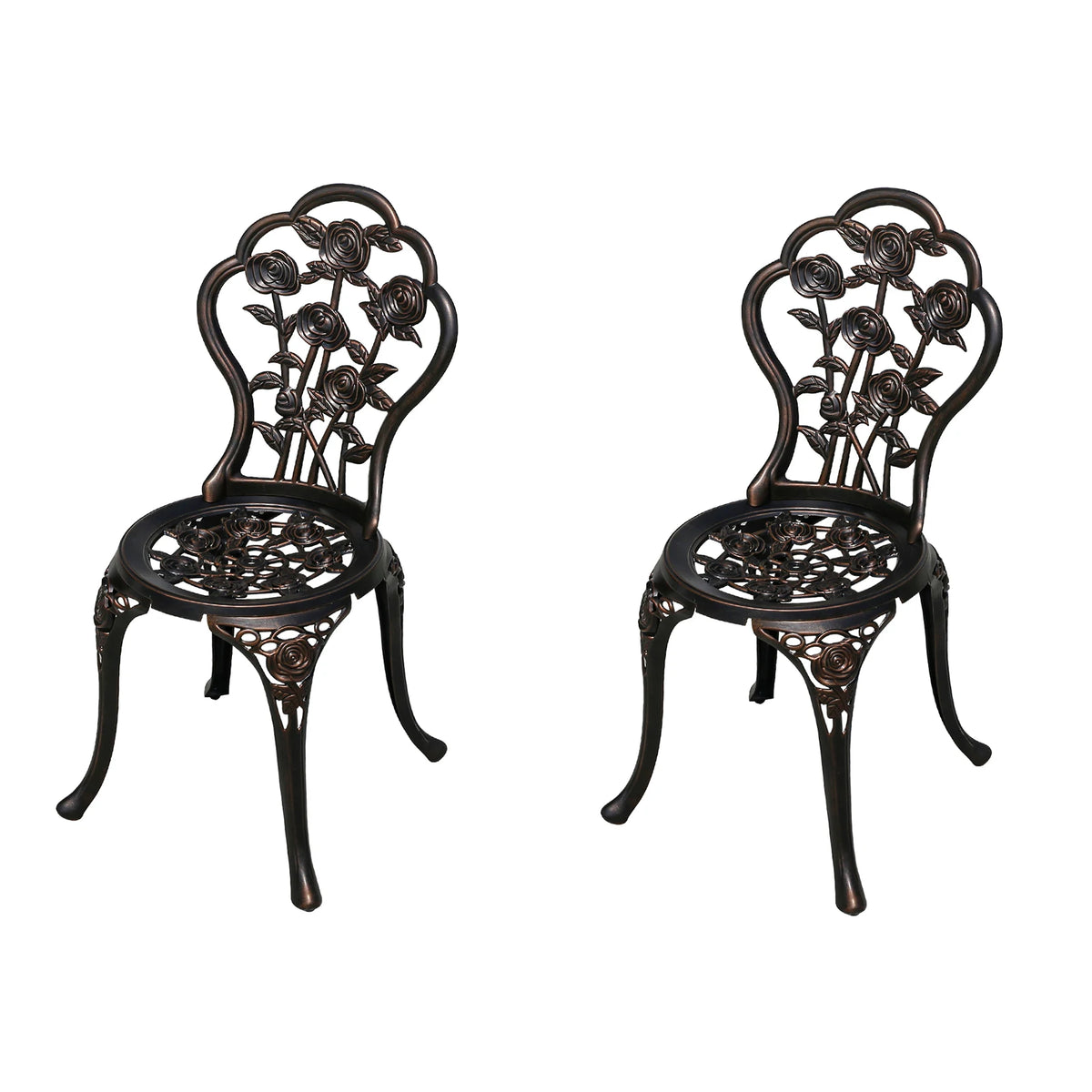 2-Piece Set Cast Aluminum Chairs Outdoor Chair Set Garden Chair Weather-Resistant Patio Metal Chair Bistro Chair
