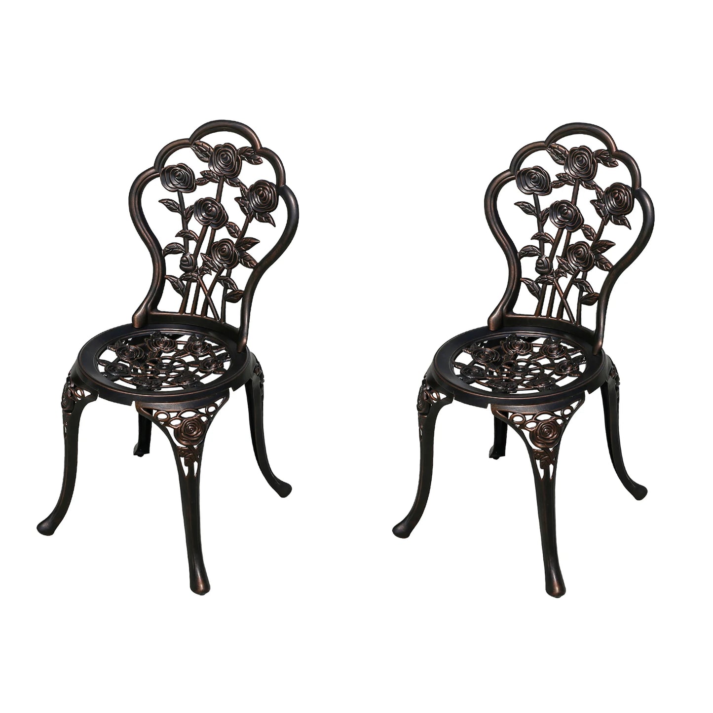 2-Piece Set Cast Aluminum Chairs Outdoor Chair Set Garden Chair Weather-Resistant Patio Metal Chair Bistro Chair