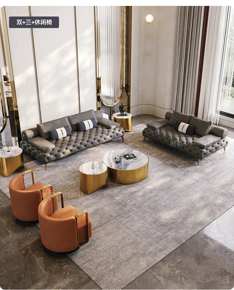Italian Genuine Leather Sofas Sectional Modern Luxry Designer Loveseat Sofa 3 Piece Set Woonkamerbanken Living Room Furniture