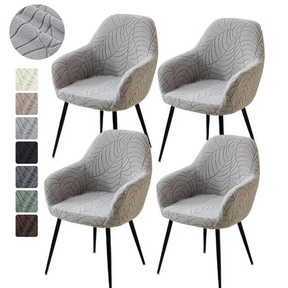 1/4pcs High Arm Chair Cover Elastic Dining Armchair Slipcover Leaf Jacquard Seat Covers for Home Wedding Fundas Para Sillas