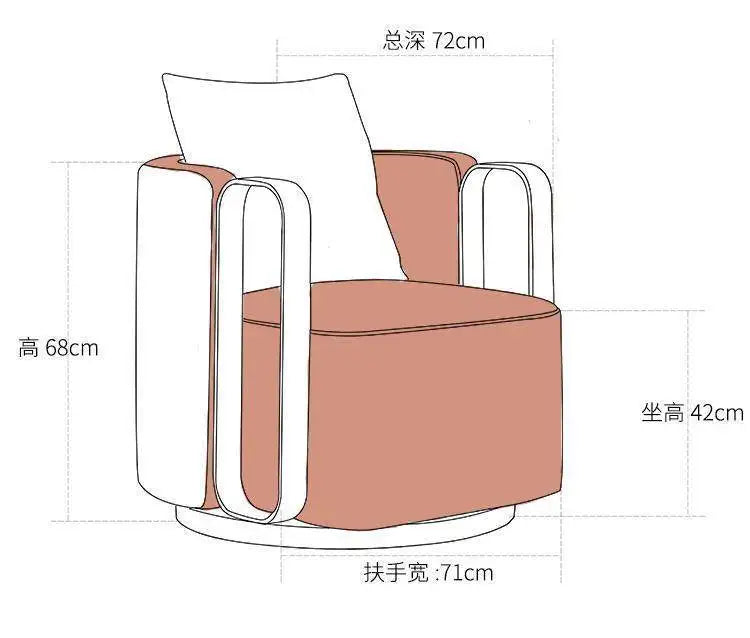Light luxury rotatable lazy sofa chair hotel clubhouse reception negotiation chair  FT