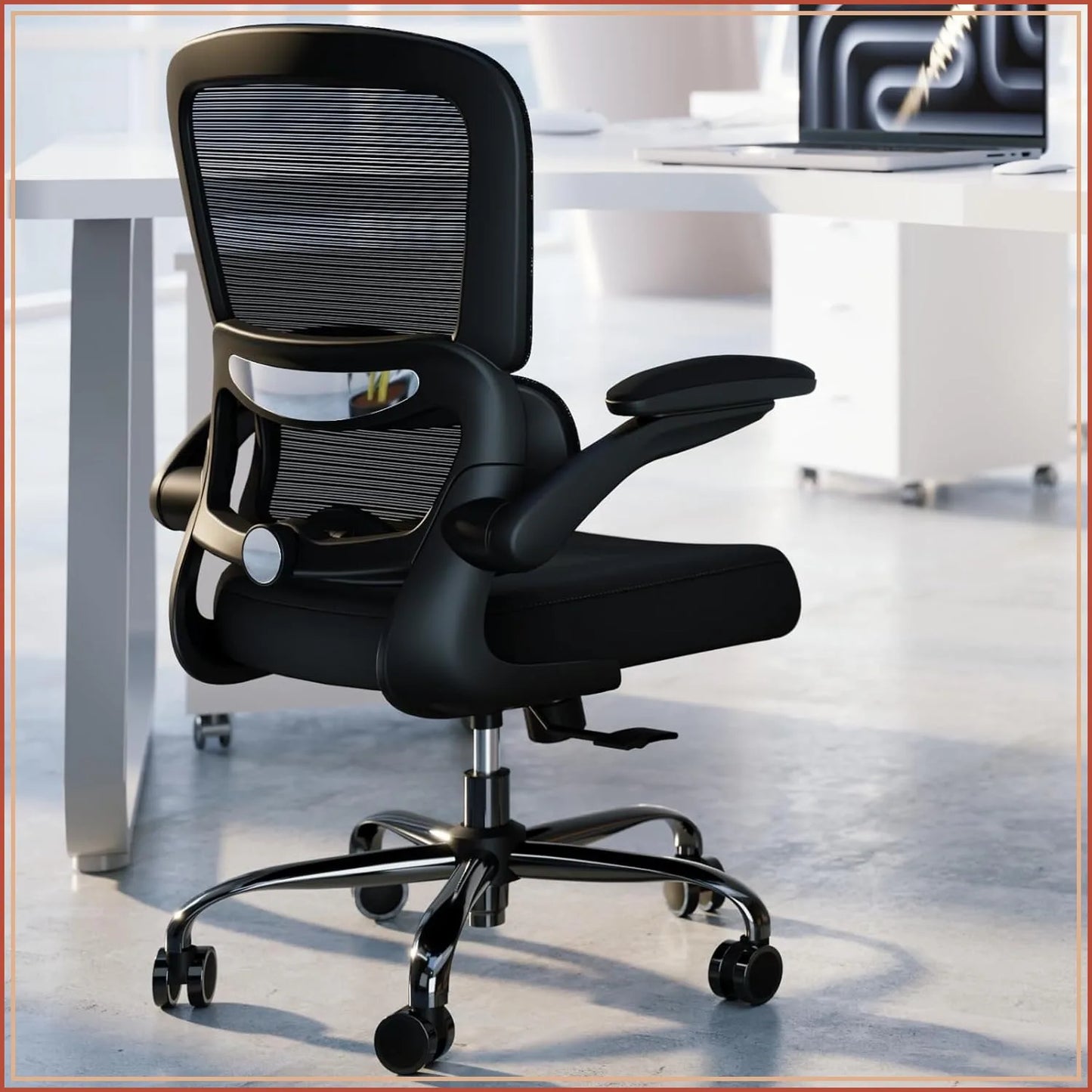 Ergonomic Office Chair with Adjustable Lumbar Support, Mesh Computer Chair for Home Office