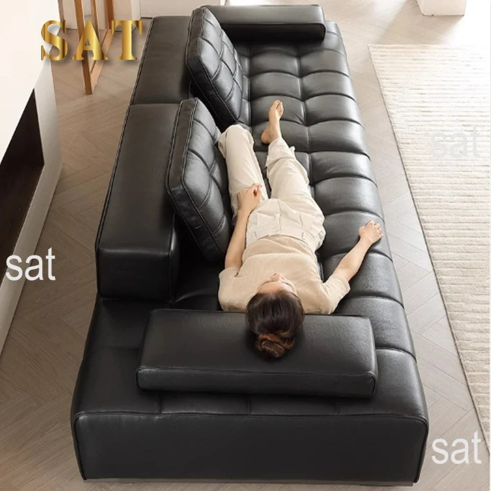 New Arrival High Quality Italian Leather Sofa Wholesale Folding Black Synthetic Leather High Quality Italian Leather Sofa