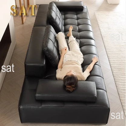 New Arrival High Quality Italian Leather Sofa Wholesale Folding Black Synthetic Leather High Quality Italian Leather Sofa