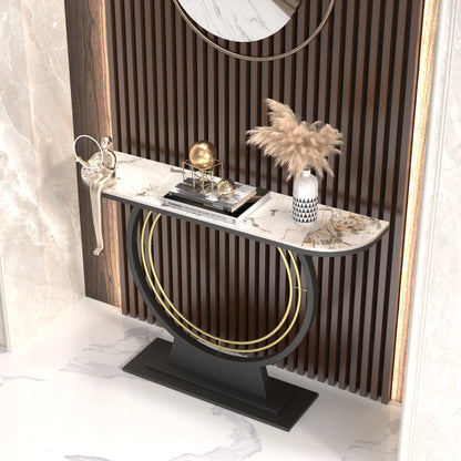 Light luxury entrance table, modern simple narrow case against the wall, aisle corridor decoration, golden end view table, entra