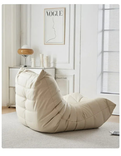 Single Casual Sofa Chair with Cat Scratch Leather Nordic Togo Lazy Caterpillar Sofa Bedroom Living Room Balcony Suede Sofa
