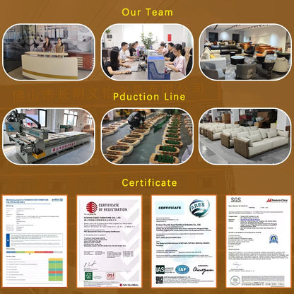 &Modern Villa Living Room Single Three Person Sofa Set Household Beige Lamb Fabric Cashew Nut Arc Creative Sofa