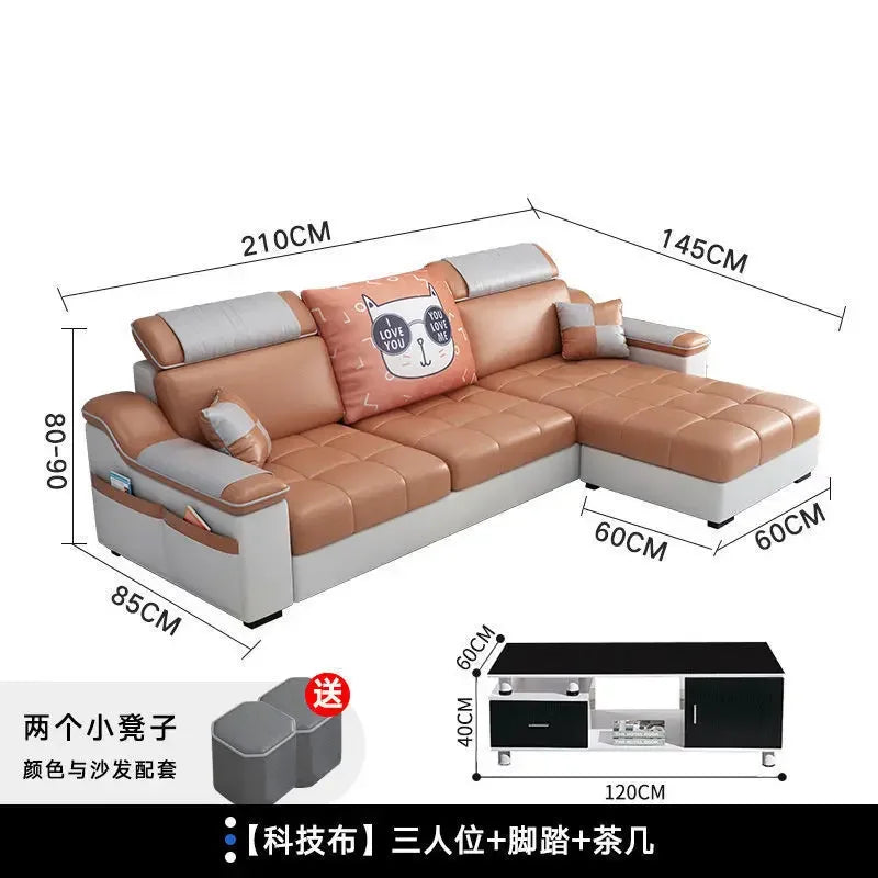 Living room, simple, modern, rental room, three people, removable and washable, small apartment, Nordic