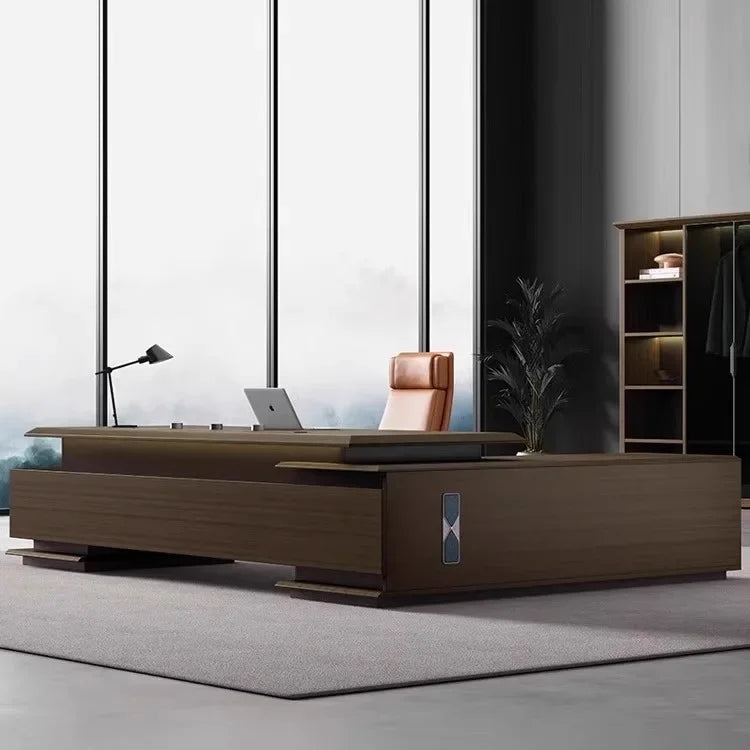 Premium Light luxury office boss table, simple modern class desk, high-end president table