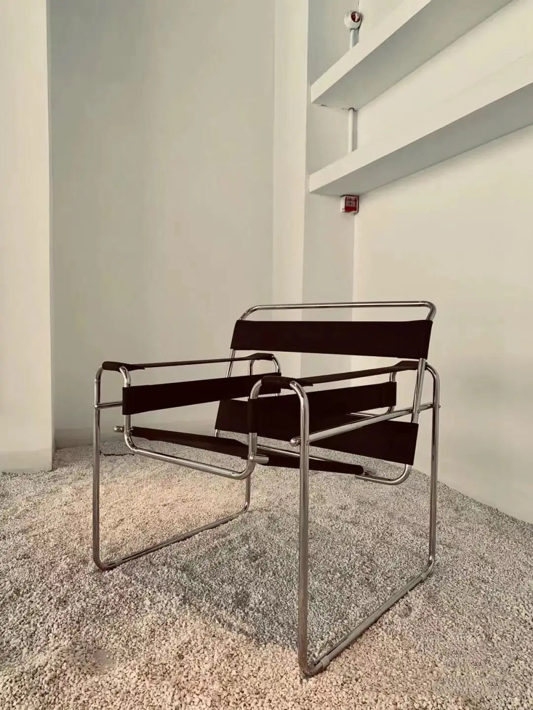 Bauhaus Tubular Steel Leather Sling Chair Mid Century Modern Lounge Armchair Iconic Minimalist Accent Seating