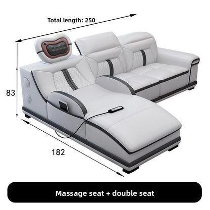 Electric Recliner Sofa with Massage Function Modern Minimalist Sectional Sofa for Large Living Room Smart Multi Functional Couch