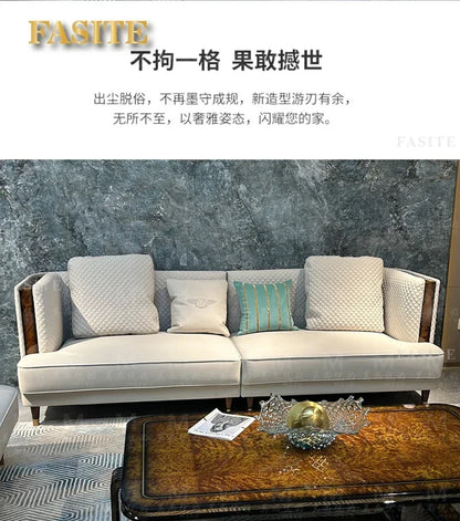 Italian light luxury leather sofa combination
