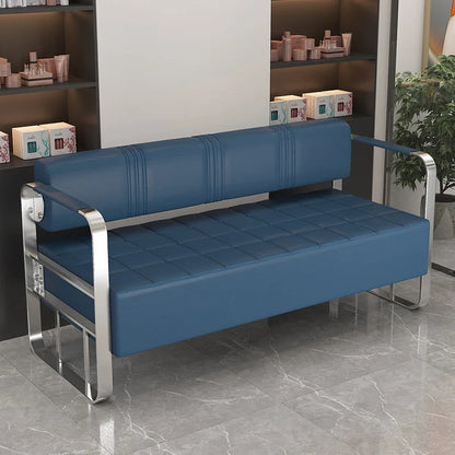 Barbershop Hairdresser Waiting Chair Beauty Clothing Shop Lounge Area Stainless Steel Gold-Plated Sofa Waiting Area Bench Chair