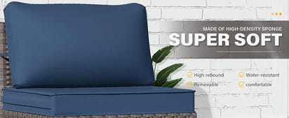 YND6-WQQkulavik 6PCs outdoor furniture set PE Wicker rattan sectional sofa patio conversation sets. navy blue