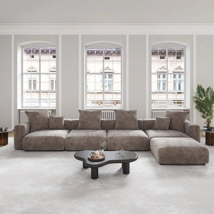 DIGGERA 181" Oversized Compressed Sofa Boneless Couch Modular Sofas for Living Room Huge 4-Seats Sectional Couches with Chaise