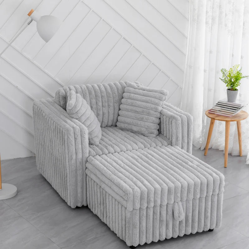 44.9-inch soft light gray single sofa with storage space, 30.7 