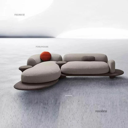 Italian Fabric Living Room Sofas Designer Pebble Sofa Bed Home Corner Creative Recliner Back Sofa Nordic Living Room Furniture L