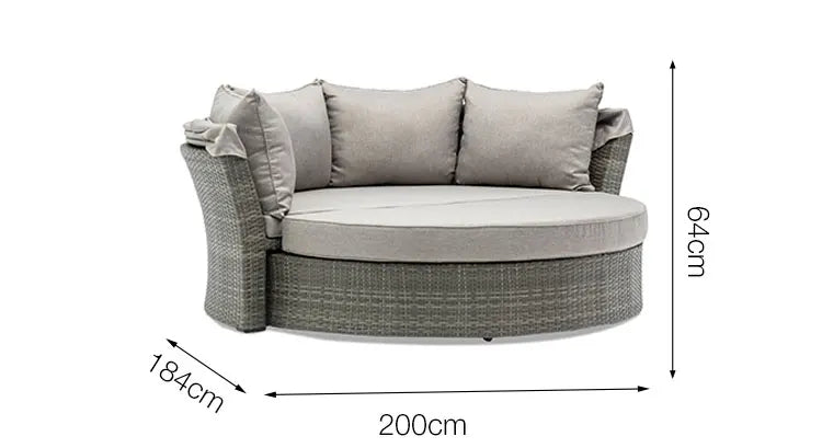 Outdoor round sofa round bed Furniture Garden sofa round bed Outdoor rattan comfortable bed