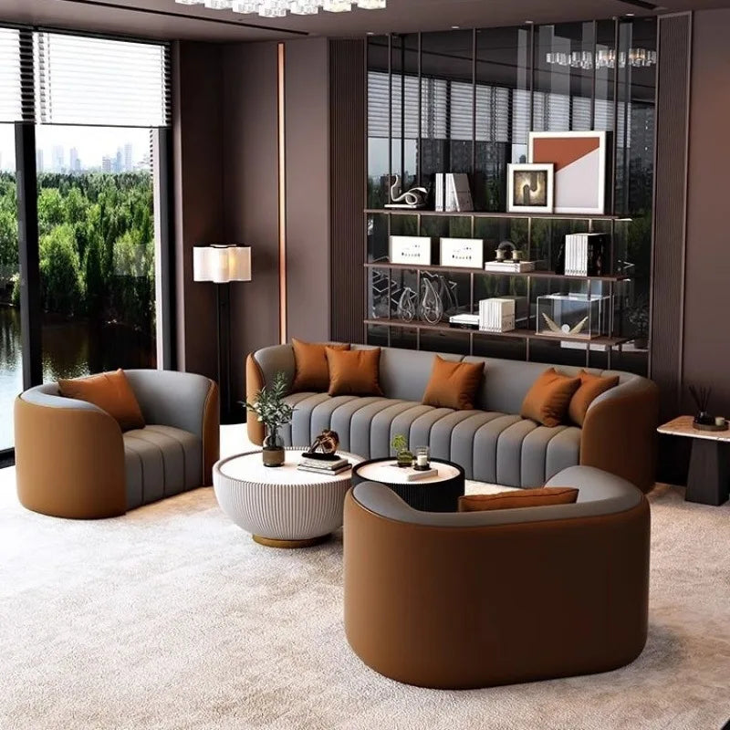 Canapé de luxe léger, petit appartement, salon, zone d'assise, réunion, invités, canapé à rangée droite