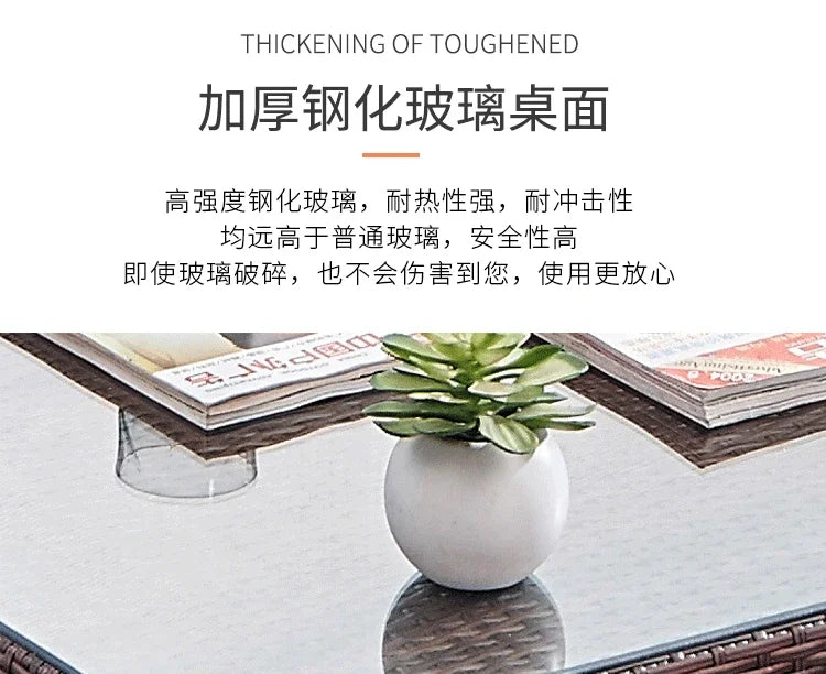 Balcony outdoor combination Living room courtyard hand-woven rattan sofa Rattan chair simple leisure furniture Economically