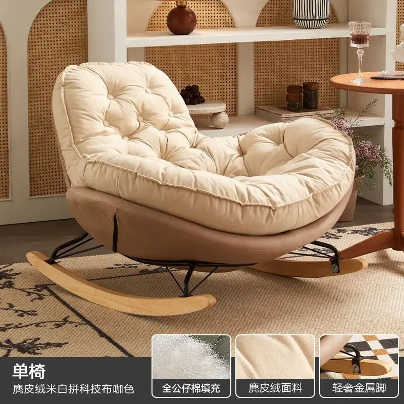 Thickened Penguin Rocking Chair Balcony Sofa Home Bedroom Leisure Chair Wide